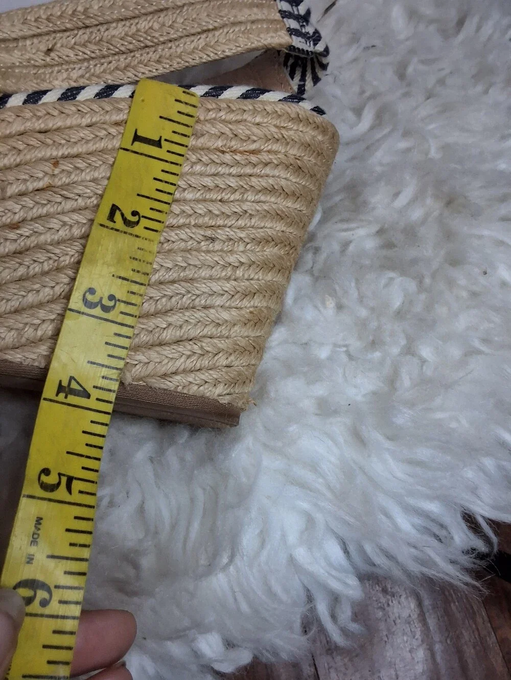 Splendid Women’s 9.5 Navy White Striped Espadrille Platform Wedge Sandals